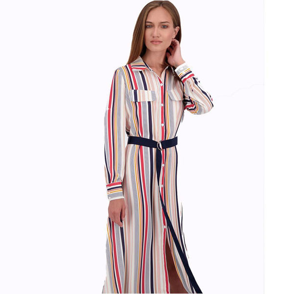 Slika AXEL MAXI DRESS WITH BUTTONS AND PRINT STRIPES AVENUE