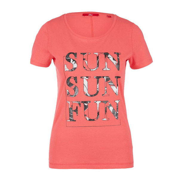 Slika S.OLIVER T-shirt with a floral front print